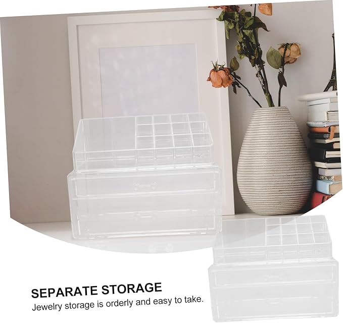 1Pc Acrylic Makeup Storage Box Transparent Drawer Type Organizer for Cosmetics Lightweight Decorative Storage for Home for Students Colleagues