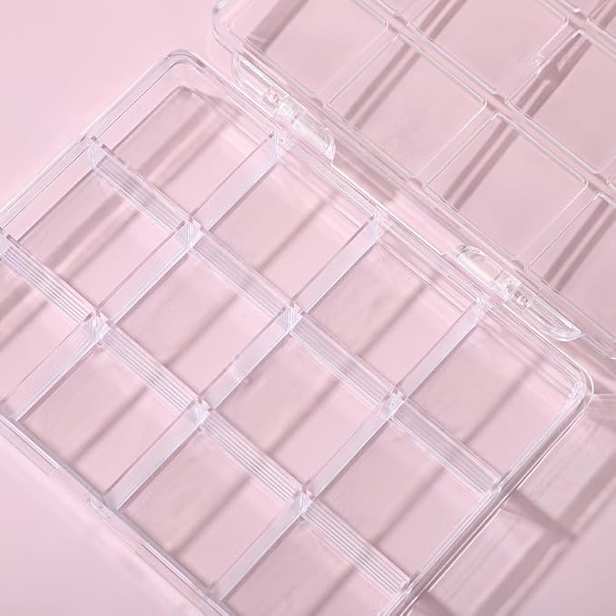 12 grid acrylic storage box, nail jewelry and earring display cabinet, nail art craft storage box with transparent cover, fishing bait, rock collection