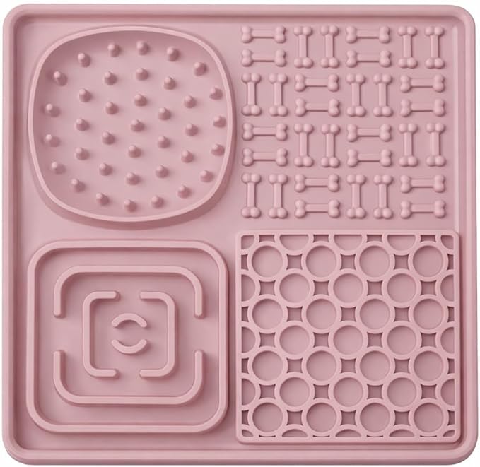 Hearth & Paw Silicone Lick Mat for Dogs – Slow Feeder & Enrichment Mat, Food-Grade 100% BPA-Free Silicone, Mental Stimulation,Better Digestions, Anxiety Relief, Multiple Colors Available (Blush Pink)