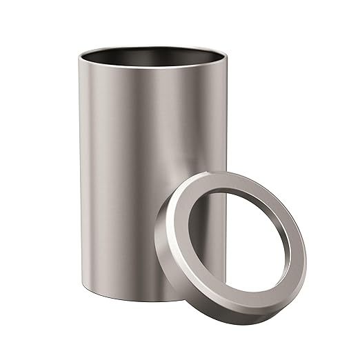 Gatco Small Bathroom Trash Can with Lid, Round 3 Gallon Stainless Steel Wastebasket, Under Sink, Satin Nickel, for Bathroom, Bedroom, Office (1911)