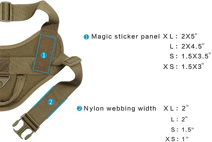 Excellent Elite SPANKERTactical Dog Vest Training Military Patrol Service Dog Harness Adjustable Nylon Dog Harness with Handle(Brown-L)
