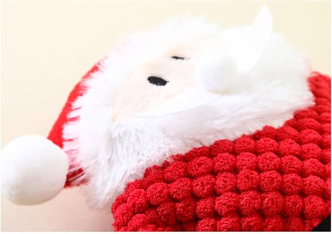 Squeaky Plush Dog Toys for Anxiety Relief & Teeth Maintenance | Cute Cartoon Interactive Stuffed Toy for Dogs/Cats | Trusted Chew - Strong Material, Portable Pet Plaything (Red)