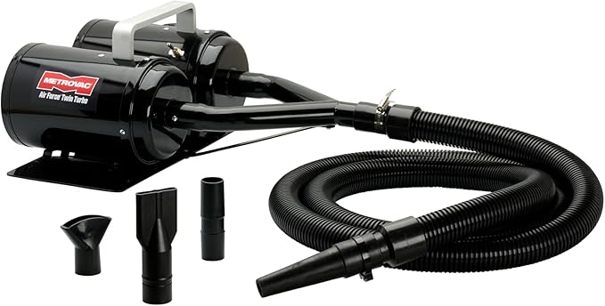 METROVAC Air Force Twin Turbo TT-2X4 Dual Motor Dog Hair Dryer | High Velocity Pet Grooming Blower Wall-Mounted 8.0 HP USA