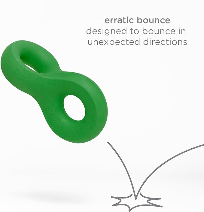 Ubbi Chomp Dog Chew Toy for Medium to Large Dogs, Durable Natural Rubber Interactive Bouncing Toy for Aggressive Chewers, Dishwasher Safe, Green