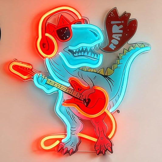 Dinosaur Neon Sign,neon signs for wall decor-Usb Powered, Adjustable gamer room decor for boys Led Light for Bedroom, Bar, Pub, Party, Man Cave Decor,gifts for teen boys