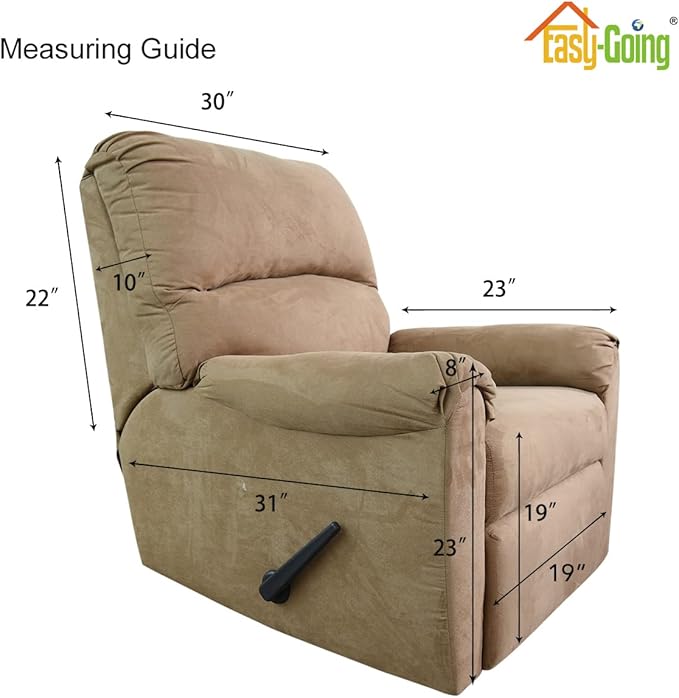 Easy-Going Recliner Sofa Slipcover Reversible Sofa Cover Water Resistant Couch Cover Furniture Protector with Elastic Straps for Pets Kids Children Dog Cat (Recliner, Taupe/Ivory)