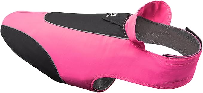 TSPRO Premium Dog Raincoat for Small/Medium Dogs, Waterproof Nylon, Reflective Strips, Easy-On Adjustable Hook & Loop Fastener, Leash Hole for Outdoor Walks (Pink, M)