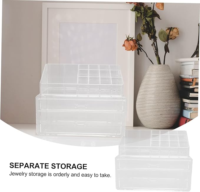 NOLITOY Type Makeup Storage Box Acrylic Lipstick Box Jewelry Organizer Desktop