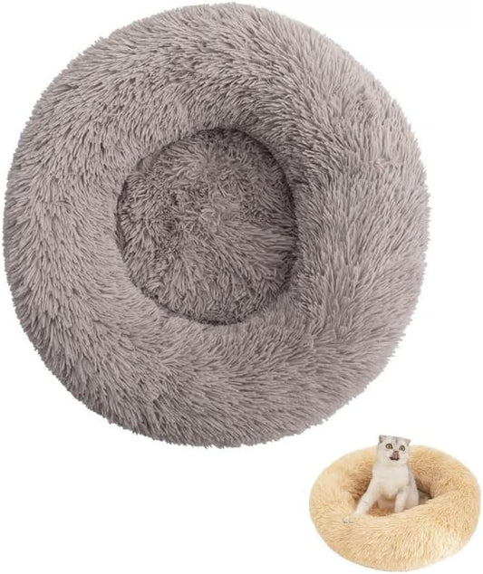 Anxiety Relief Dog Bed - Mr Fluffy Friend Anti-Anxiety Original Calming Plush Pet Bed for Chewing, Crate Training & Thunderstorm Stress (B-Brown,XS-40CM)