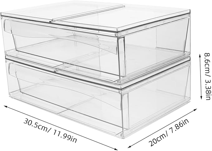 CHILDWEET 2pcs Detachable Acrylic Cosmetic Storage Box Stylish Organizer for Makeup Accessories and Items for Bathroom and Vanity Organization
