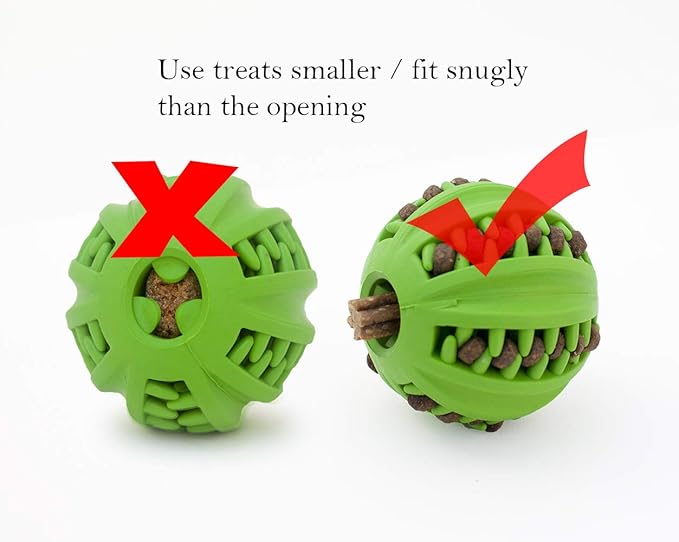 Dog Ball Toy - Interactive Dog Enrichment, Mental Stimulation Treat Embedding Rubber Ball Reduce Boredom (2 inches)
