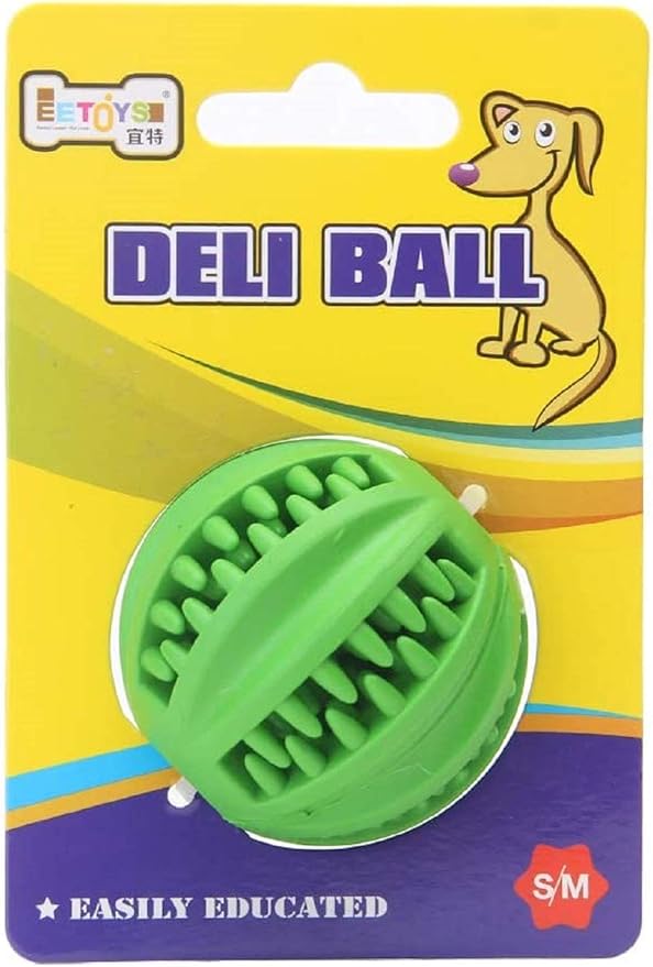 Dog Ball Toy - Interactive Dog Enrichment, Mental Stimulation Treat Embedding Rubber Ball Reduce Boredom (2 inches)