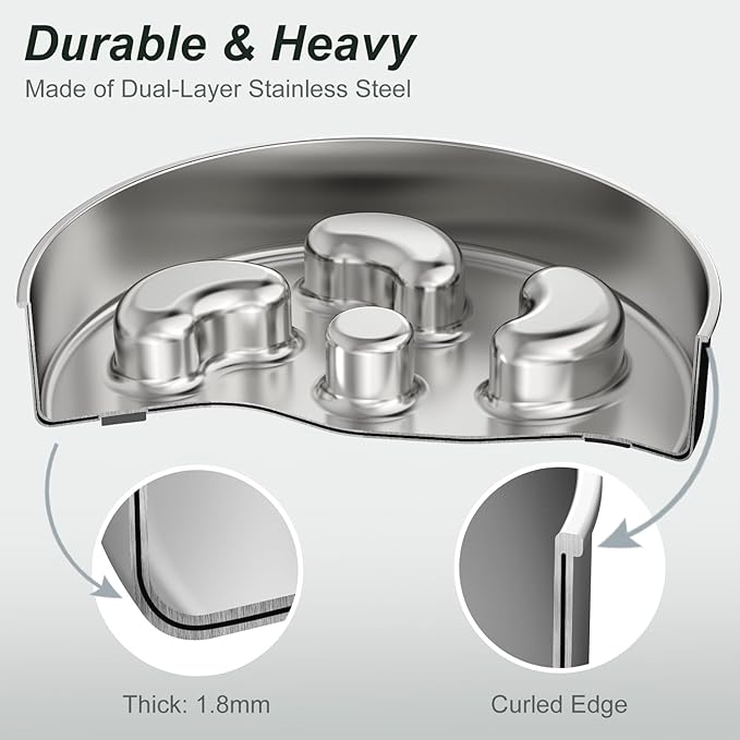 2pcs Slow Feeder Dog Bowls, Double-Layer Stainless Steel, Heavy-Duty with Non-Slip Rubber Base, 2Cups Capacity for Medium Dogs to Slow Down Eating