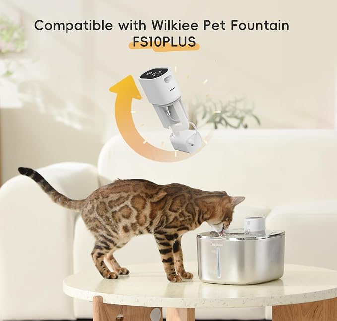 Cat Water Fountain Motor with Pump for FS10PLUS, Stainless Steel Cat Fountain Replacement Motor for 4.1L Pet Fountain