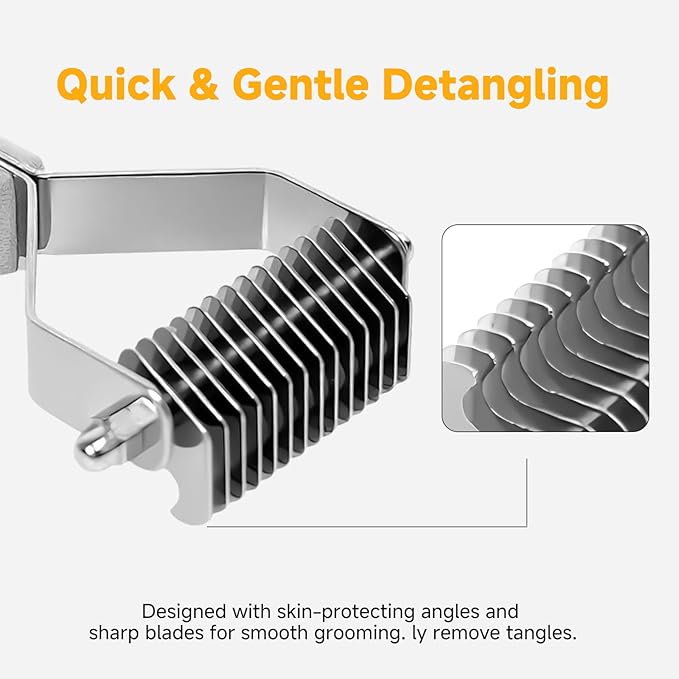 Cat Comb for Shedding,Deshedding Dog Brush,Deshedding Comb for Dog and Cat,Cat and Dog Comb,Cat Dematting Tool, Dog Combs for Grooming Matting,Undercoat Brush for Cats,Undercoat rake