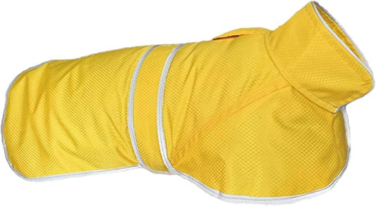 Dog Raincoat| Waterproof Adjustable & Lightweight Dog Jacket with Reflective Strips| Easy Step-in Closure for All-Weather| Fits Small Medium Large Dogs(Yellow,Large)