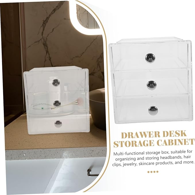 CHILDWEET Organizer for Makeup and Jewelry Storage Multi-purpose Desktop Storage Box Smooth Access for Home Office Use