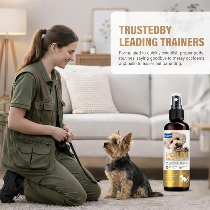 Potty Training Spray for Dogs, Advanced Dog Spray for Indoor Housebreaking, Dog Pee Spray with Pheromone Attractant, Effective Potty Training Aid for Puppies & Adult Canines, 120ml
