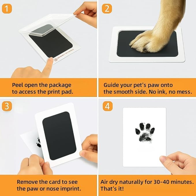Paw Print Kit for Dogs, Inkless Clean Touch 2.3×3.7 in, Paw Print Kit for Dogs and Cats, Mess-Free for Puppies Kittens Pet Memorial 1 Pack