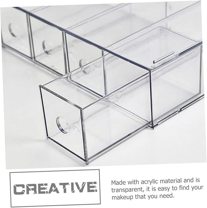 Clear Acrylic Cosmetic Storage Organizer Box Compartment Stackable Design for Makeup Jewelry and Stationery and Elegant Display Case for Tidying Up Your Dressing
