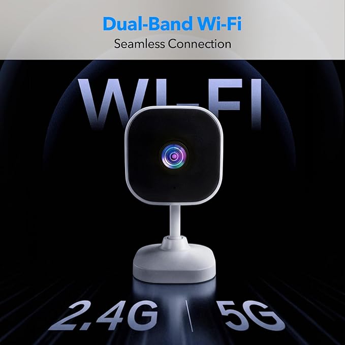 2K Cameras for Home Security Dual-Band 5G/2.4GHz WiFi Security Indoor Camera for Baby Pet Dog Cat Elder AI Motion Detect 2-Way Audio Night Vision 24/7 Local Recording SD Cloud Storage
