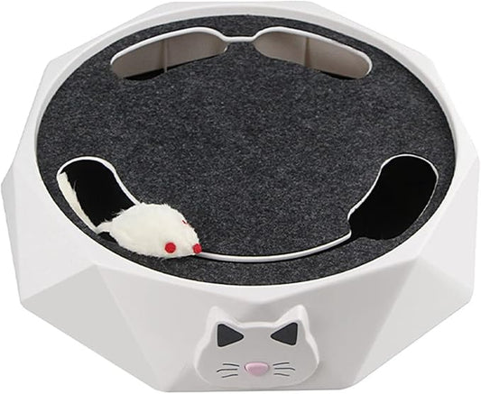 Interactive Cat Turntable Toy, Electric Cat Toys 2 Speed Adjustable Automatic Puzzle Catch Mouse Play Cat Toy for Pet Supplies