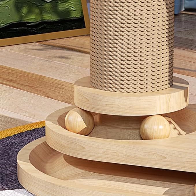 Mushroom Cat Scratcher, Cat Scratching Post for Indoor Cats Adults, Sisal Tall Cats Scratch Post with Hanging Ball and Interactive Wooden Ball