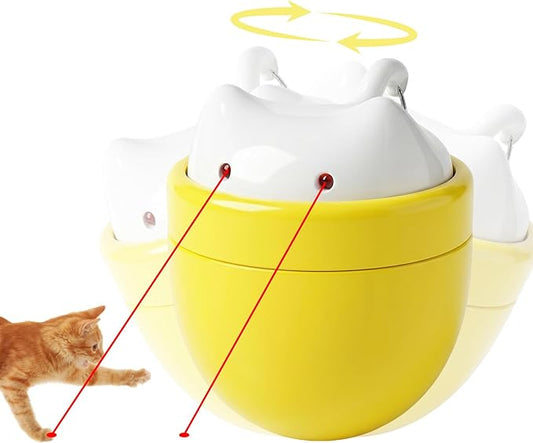 Asinpa Automatic Cat Laser Toy with Double Laser & One-Tap Button-Self-Rotating，Cat Laser Pointer Toy，Interactive Toys for Indoor Cats, Rechargeable Laser Cat Chaser