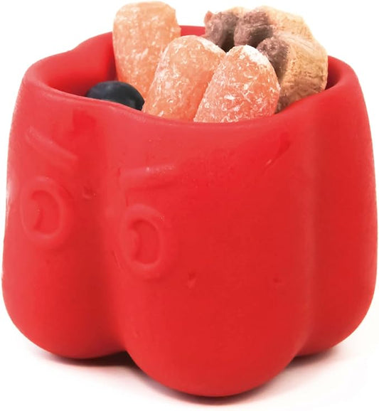 Bell Pepper Bowl,Enrichment Bowl,Dog Toys,Dog Bowl,Dog Gifts,Dog Puzzle Play Toy (Red)