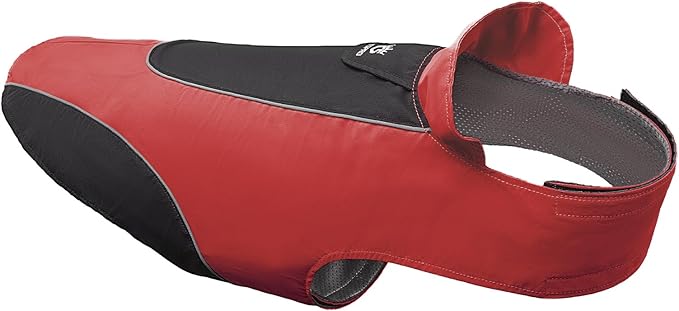 TSPRO Premium Dog Raincoat for Small/Medium Dogs, Waterproof Nylon, Reflective Strips, Easy-On Adjustable Hook & Loop Fastener, Leash Hole for Outdoor Walks (Red, L)