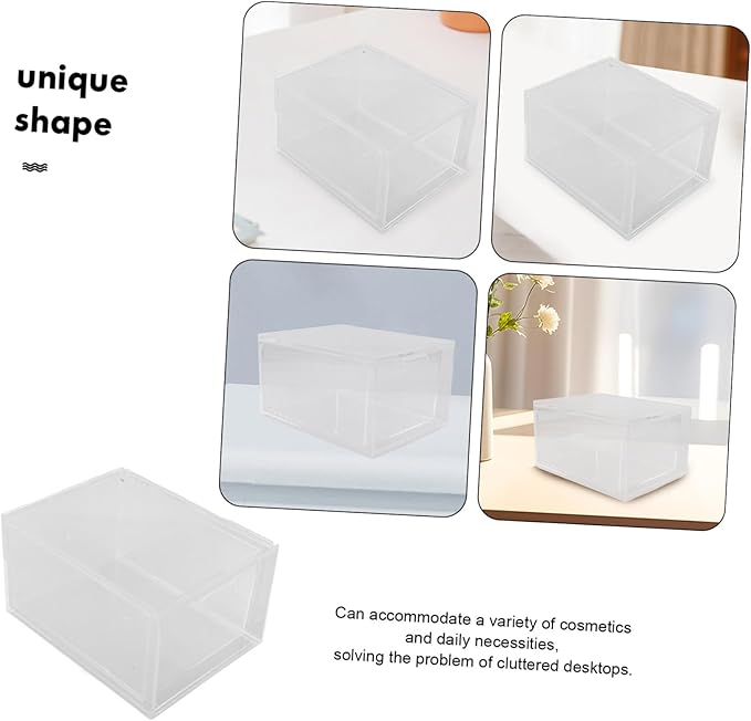 Uonlytech 3Pcs Stackable Makeup Organizer Transparent Storage Box for Vanity and Drawer Style Design Space Saving for Bathroom and Home Use