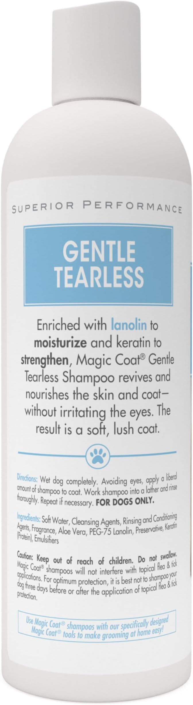Gentle Tearless Dog Shampoo — Moisturizing Lanolin, Itchy Dry Skin, Soft Breeze Scent, 16oz