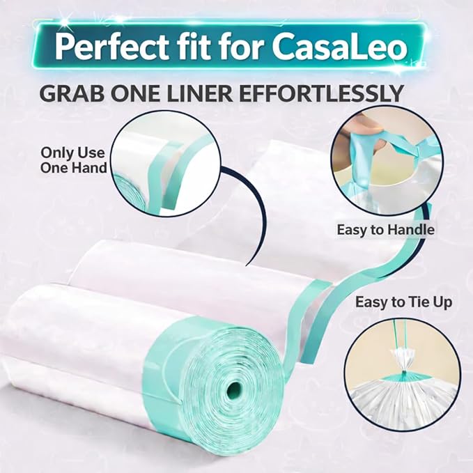 Cat Litter Liners Compatible with Casa Leo Litter Box – 100 Count, Extra Thick, Heavy Duty