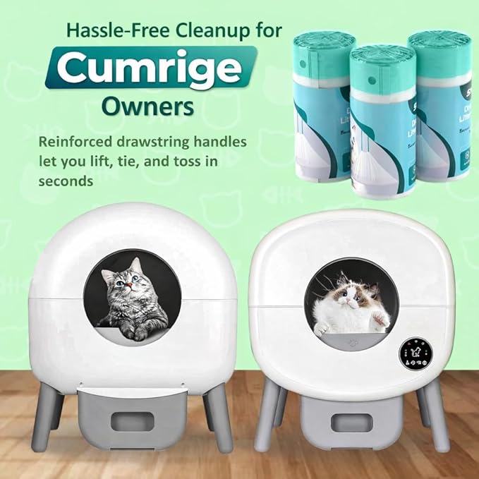 Cat Litter Liners Compatible with Cumrige Litter Box (M2) – 60 Count, Extra Thick, Heavy Duty