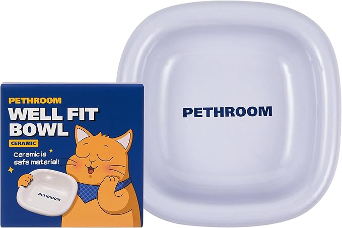 PETHROOM Well Fit Dog Bowl – Durable Ceramic Cat & Dog Food Bowl, Stable & Non-Slip, Easy to Clean, 6.2 × 6.2 × 2.0 in, Lavender