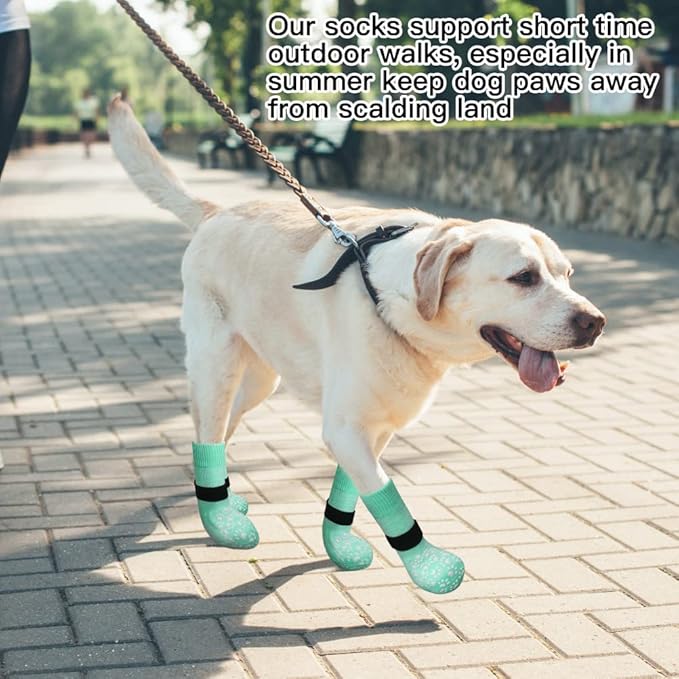 EXPAWLORER 6PCS Anti-Slip Dog Socks to Prevent Licking Paws,Dog Shoes for Hot Pavement,Best Paw Protector Traction Control on Hardwood Floor,Dog Booties for Puppy Small Medium Large Senior Dogs