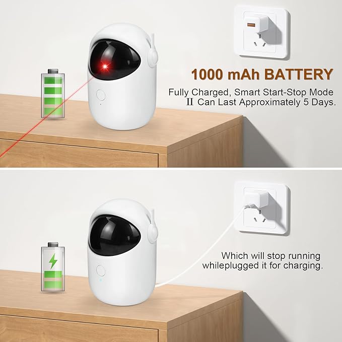 Automatic Cat Laser Toy Interactive 5 Speed Modes with Timer Rechargeable Cat Toys for Indoor Cats/Kitten/Dogs