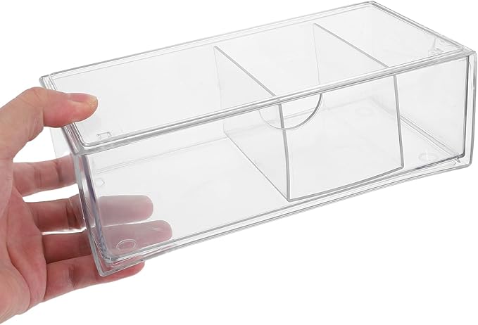 NUOBESTY Hair Accessories Organizer Acrylic Desktop Drawer Storage Box Stackable Hair Tie Headband Container for Bathroom Dressing Table Makeup Desk
