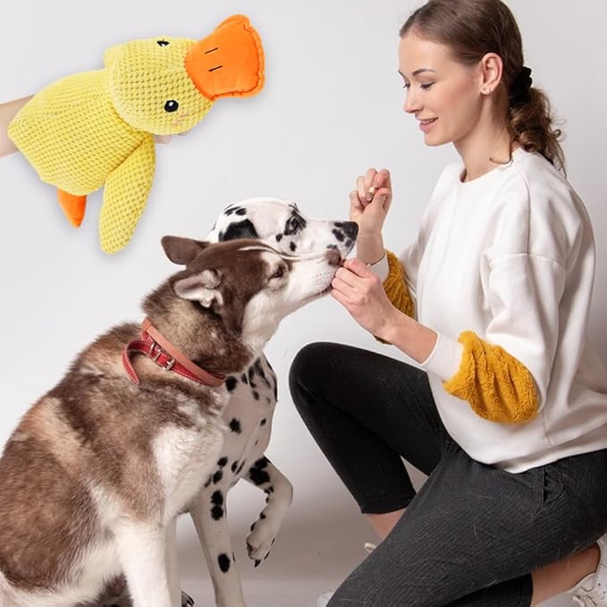 2025 Upgraded Dog Toys, New Durable Calming Duck Toys, Dog Toys for Aggressive Chewers with Soft Squeaker, Fun for Indoor Puppies and Senior Pups (Pink, XL-14.9 * 17.7in)