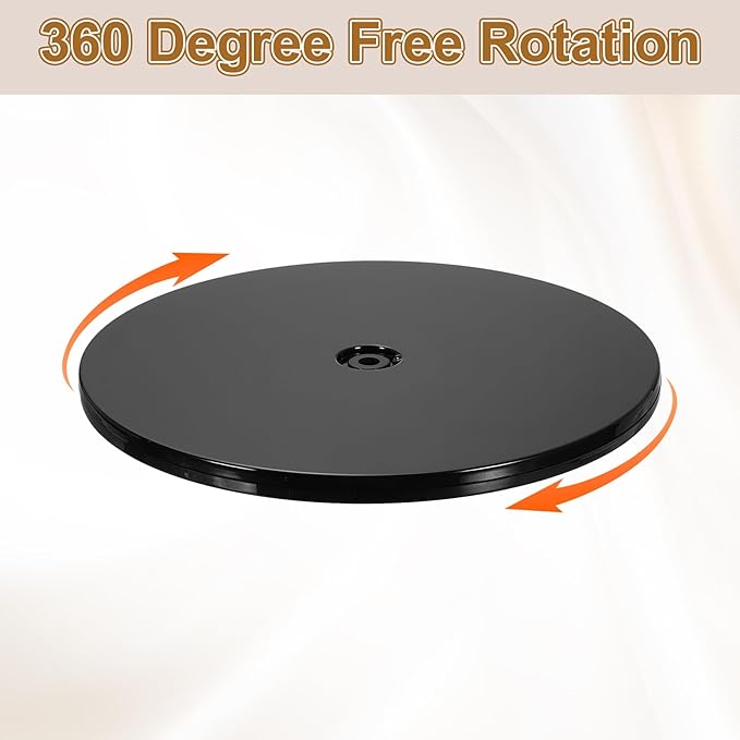 uxcell 1Pack Acrylic Lazy Susan Turntable, 9" Spinner Lazy Susan Turntable Organizer, Acrylic Ball Bearing Rotating Tray for Pantry Spice Rack Decorating, Black