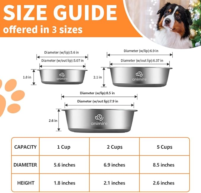 2-in-1 Metal Dog Bowl with Slow Feeder Insert, Stainless Steel Dog Bowls Food Grade 304, Water Food Bowl with Anti-Slip Silicone Base for Small, Medium, Large Breed Dogs