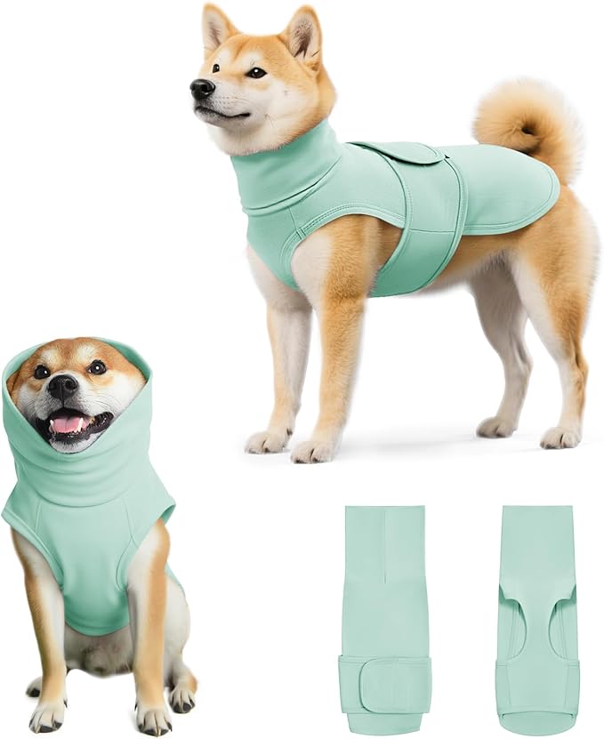 Dog Anxiety Calming Vest Adjustable Turtleneck Thunder Shirt Jacket for Fireworks, Separation, Vet Visits, Pet Hoodie for Large Medium Dogs