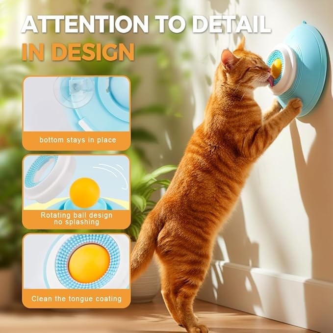 New Lick Sphere Dog,Feeder Dog Bowls for Liquid Treat,Large Medium Small Breeds Dietary Supplement/Post-op Nutrition,Interactive Slow Feeder & Anxiety Relief Treat (Blue -2pcs)