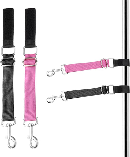 Dog Grooming Loop, Dog Grooming Harness Table Arm Accessories Adjustable Secure and Stable Extender Bathing Restraint Leashes (Black/Magenta, 2 Pcs), for Pet Bathing