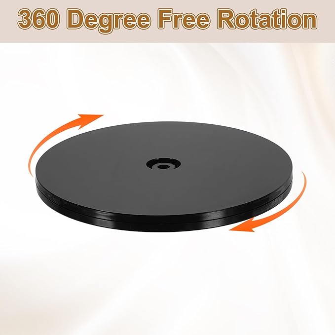 uxcell 2Pack Acrylic Lazy Susan Turntable, 7" Spinner Lazy Susan Turntable Organizer, Acrylic Ball Bearing Rotating Tray for Pantry Spice Rack Decorating, Black