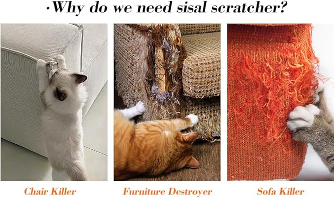 2-in-1 Cat Scratching Post with Replaceable Sisal Pads – Durable Scratcher Toy for Indoor Cats