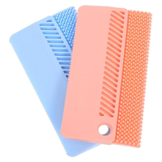 VICASKY 2pcs Pet Hair Removal Brush Set Silicone Grooming Comb for Dogs and Cats Deshedding Massage Tool for Shedding Control and Fur Cleaning