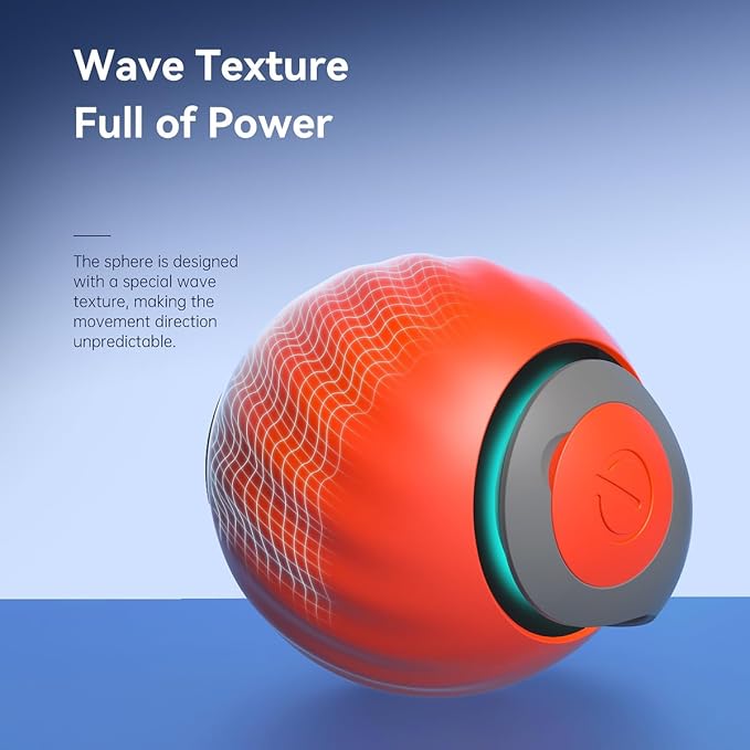 Interactive Cat Ball Cat Toy with Tail, Fast Rolling Ball (Orange)