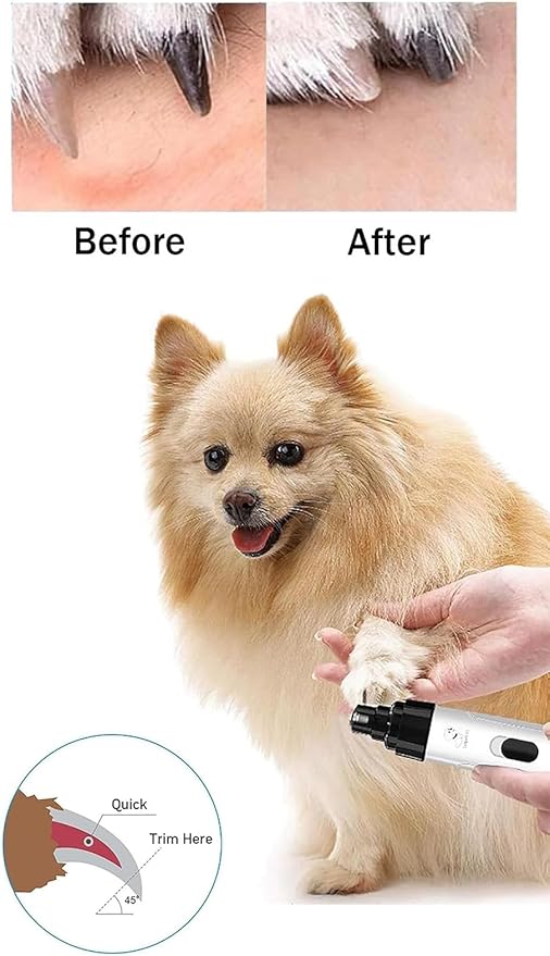 Silent Groom Pro Dog Nail Grinder, Quiet & Safe Pet Nail Grinder and Trimmer, Professional Low Noise Nail Clipper Alternative for Dogs (2+4*Replacement Header)