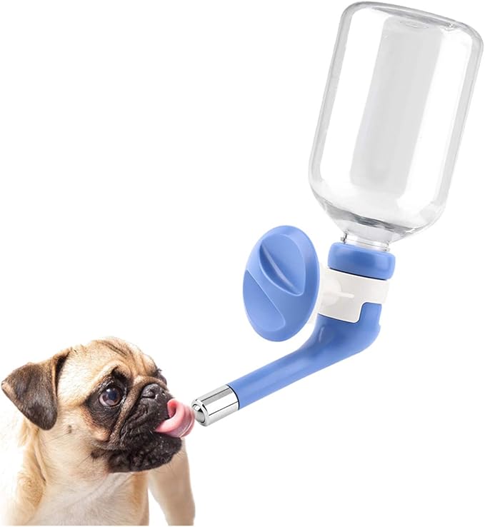 Andiker Dog Water Bottle for Crate, No-drip 350ml Dog Water Dispenser Adjustable and Detachable Installed on The Kennel Cage Water Bottle for Dogs and Puppy Drinking Water